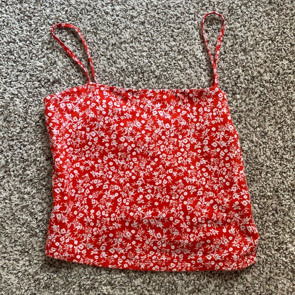 Pacsun red and white tank